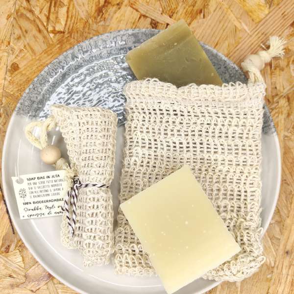 Soap bag spugna porta sapone in tessuto